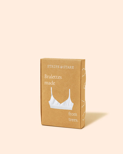 Lace Bralette - White Stripe & Stare