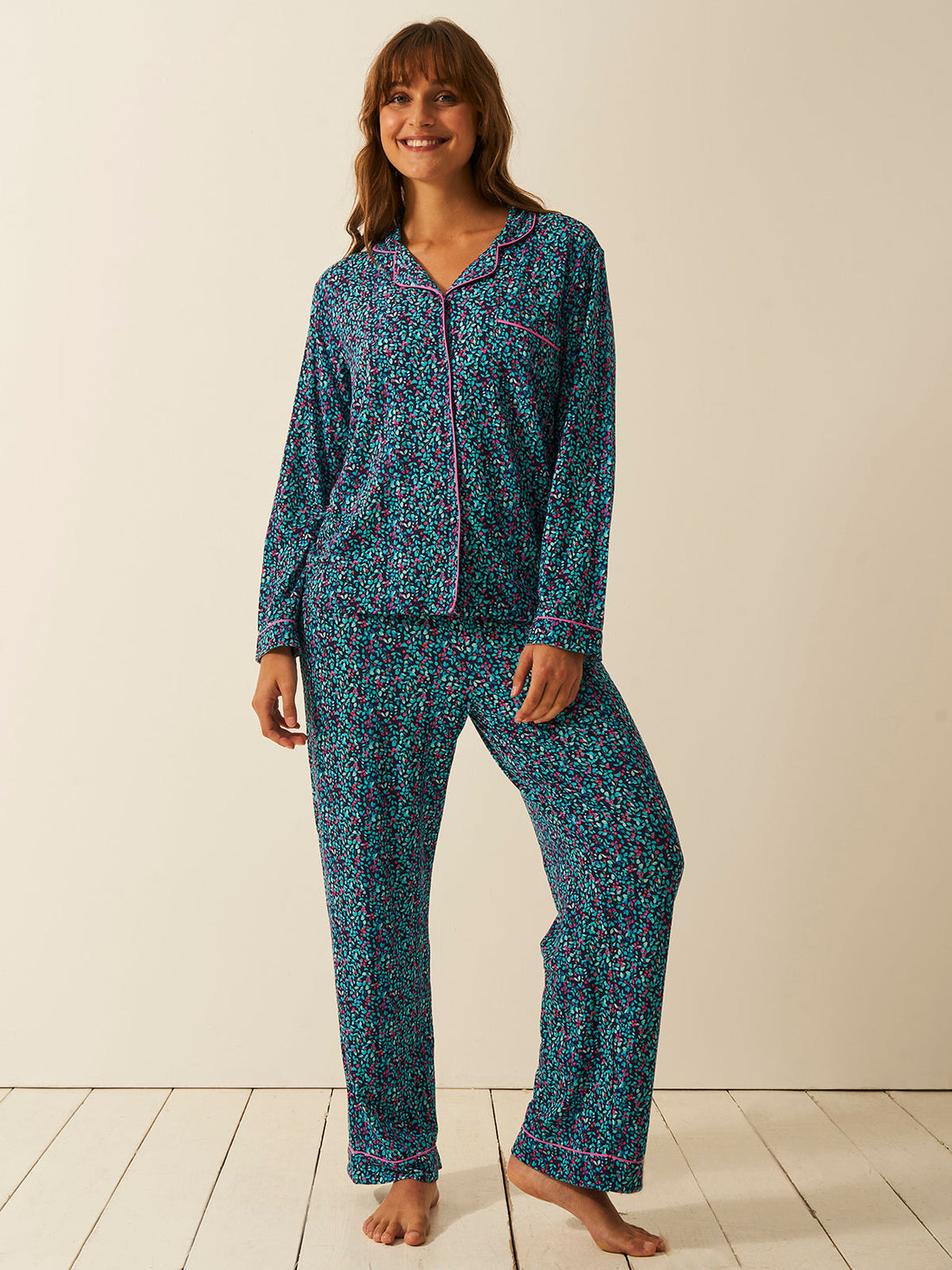 Long Pajama Set - Winter Berry