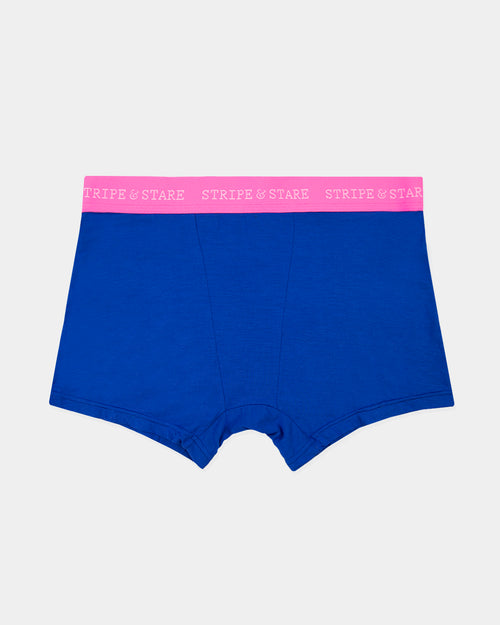 Women's Boxer - Sapphire and Hot Pink Stripe & Stare