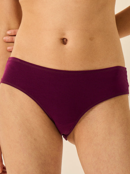 ZigZag Lace Brazilian Brief - Black Cherry