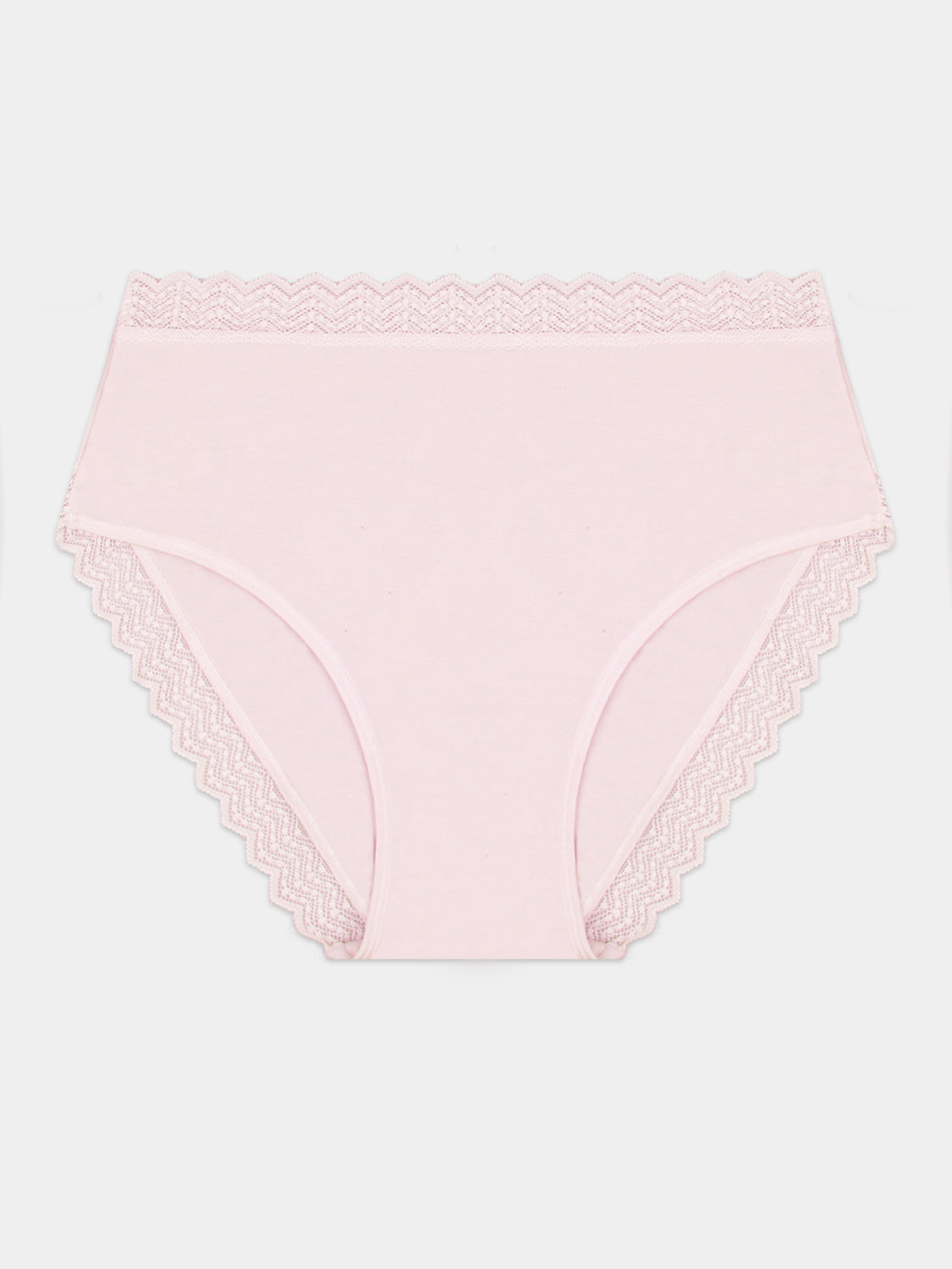 ZigZag Lace High Rise Brief - Pink-a-Boo