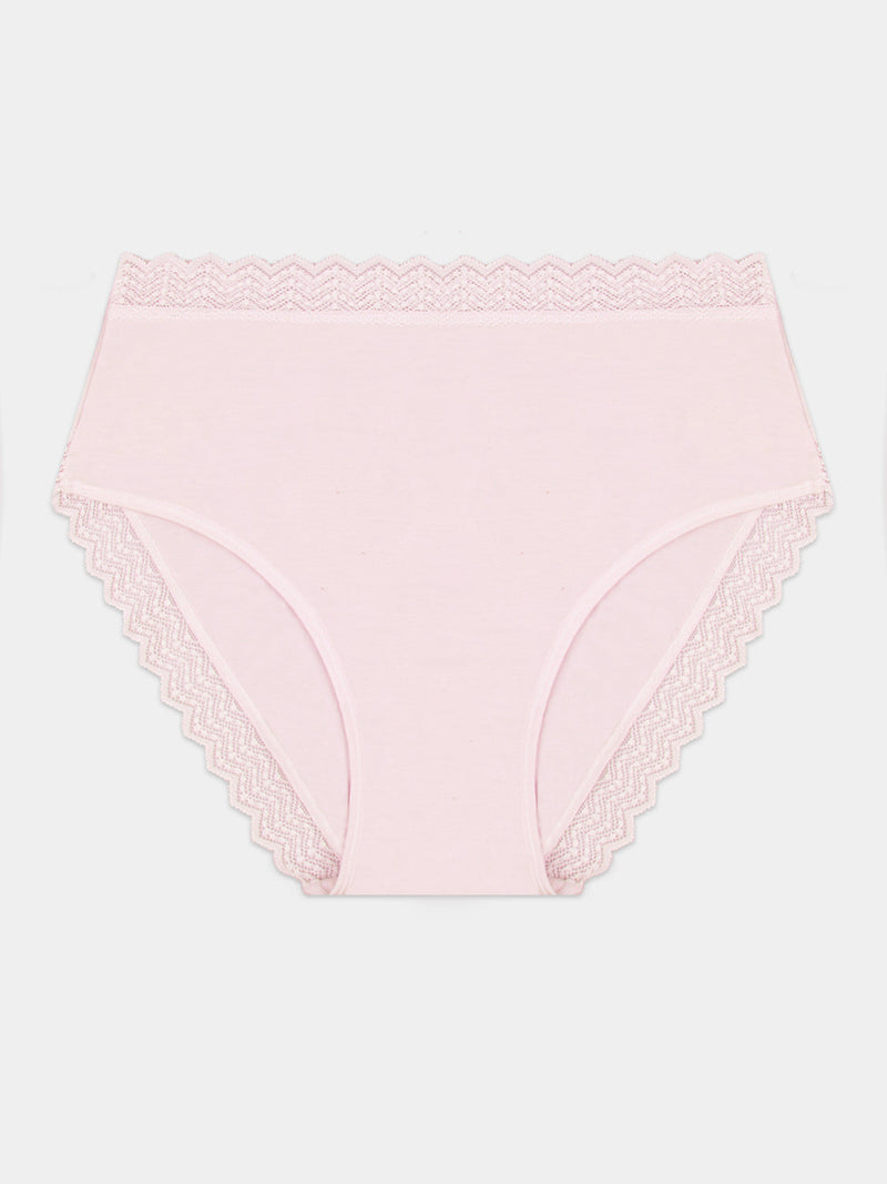 ZigZag Lace High Rise Brief - Pink-a-Boo