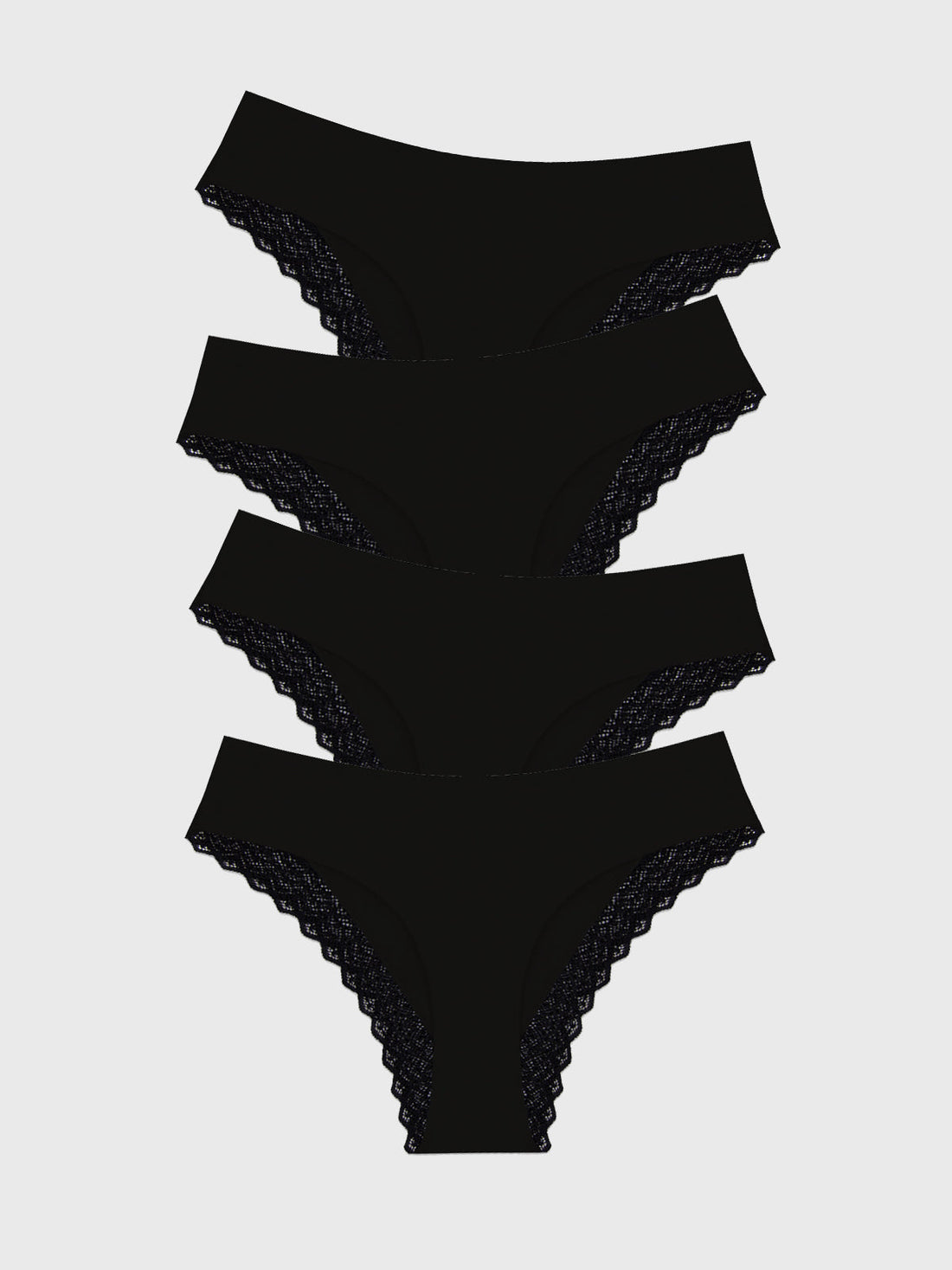 ZigZag Lace Brazilian Brief Four Pack - Black | Sustainable TENCEL ...