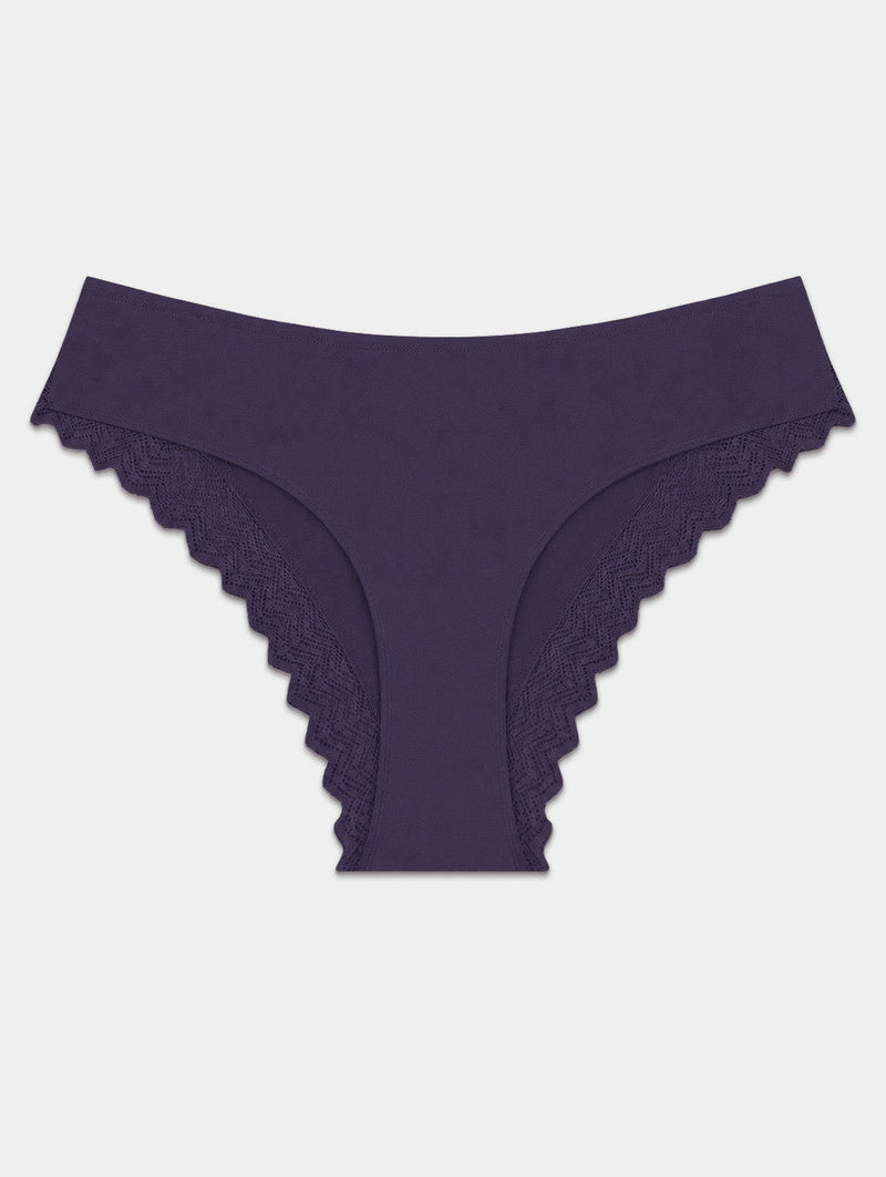 ZigZag Lace Brazilian Brief - Night Fog