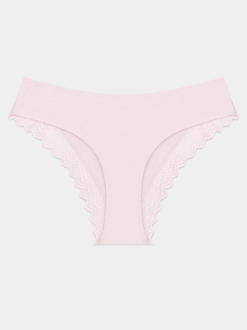 ZigZag Lace Brazilian Brief - Pink-a-Boo