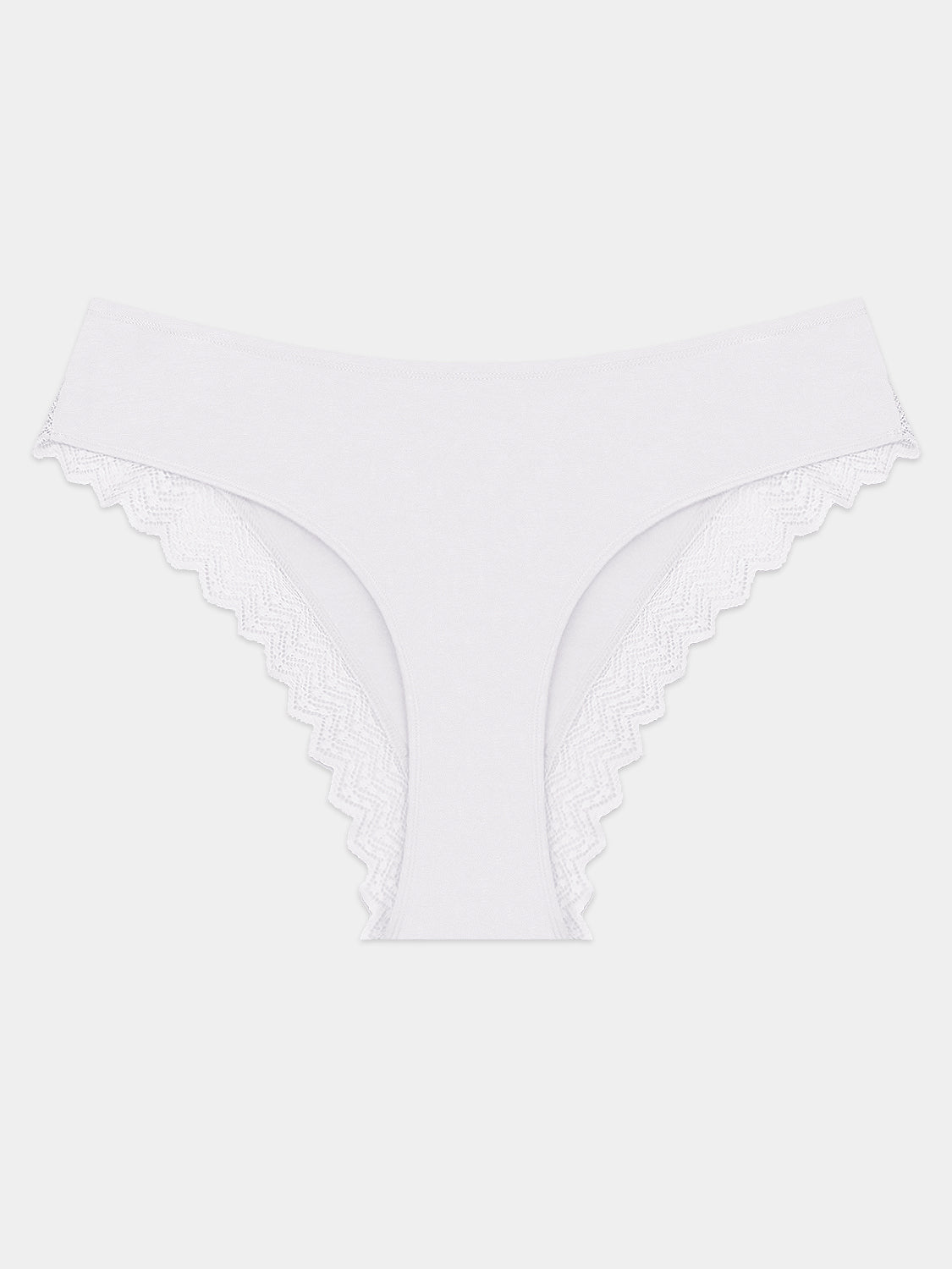 ZigZag Lace Brazilian Brief - White