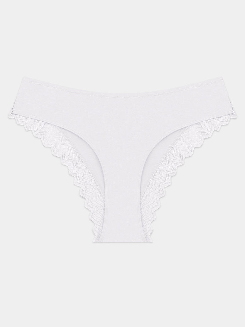 ZigZag Lace Brazilian Brief - White