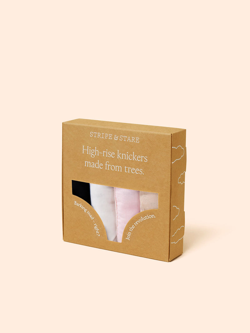 ZigZag Lace High Rise Brief Four Pack - Sand Essentials