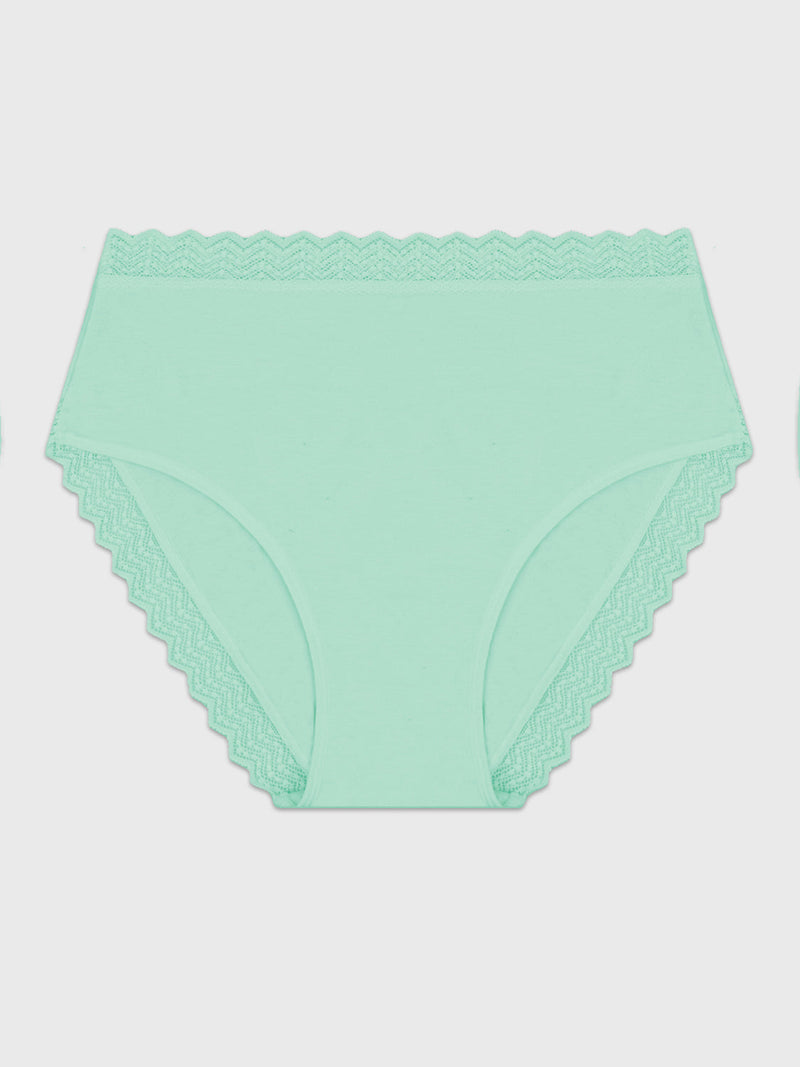 ZigZag Lace High Rise Brief - Spearmint