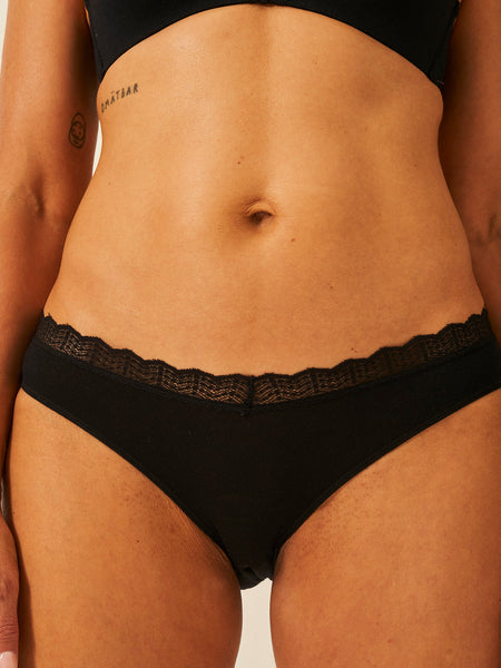 ZigZag Lace Original Brief Four Pack - Black