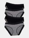 ZigZag Lace Original Brief Four Pack - Leopard