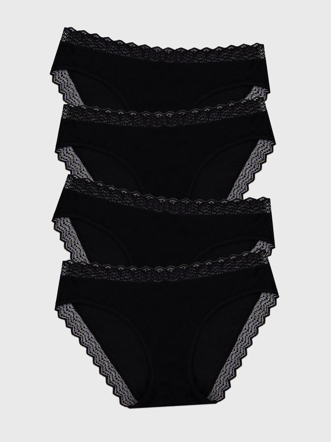 ZigZag Lace Original Brief Four Pack - Black