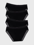 ZigZag Lace Original Brief Four Pack - Black