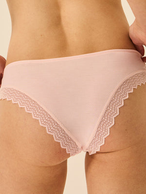 ZigZag Lace Brazilian Brief - Pink-a-Boo