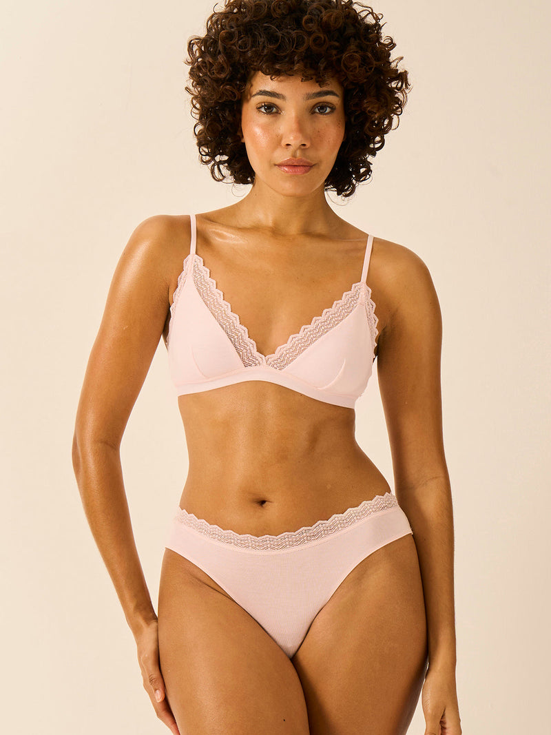 ZigZag Lace Triangle Bra - Pink-a-Boo