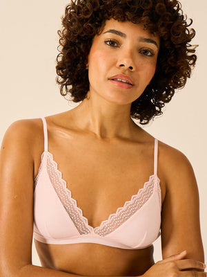 ZigZag Lace Triangle Bra - Pink-a-Boo