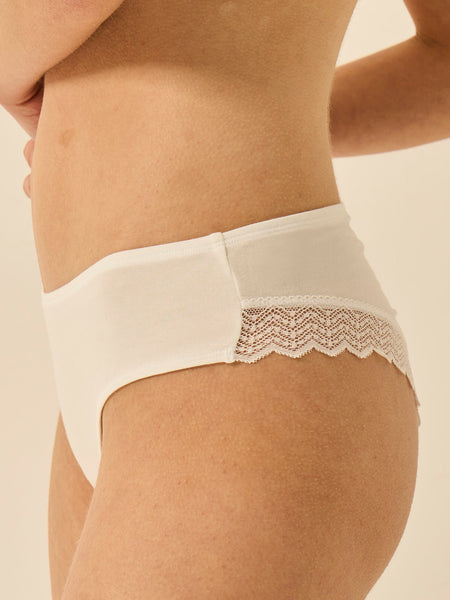 ZigZag Lace Brazilian Brief - White