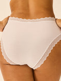 ZigZag Lace High Rise Brief - White