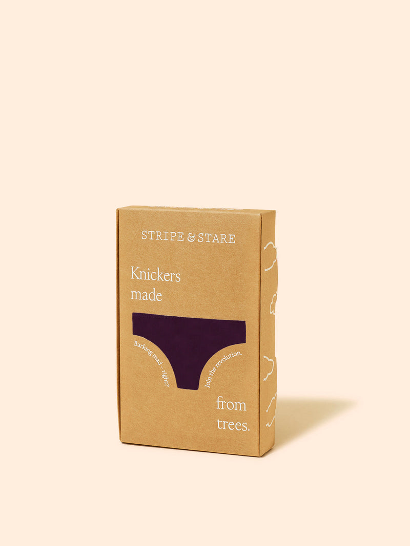 Mid Rise High Leg Brief - Black Cherry & Pop Pink