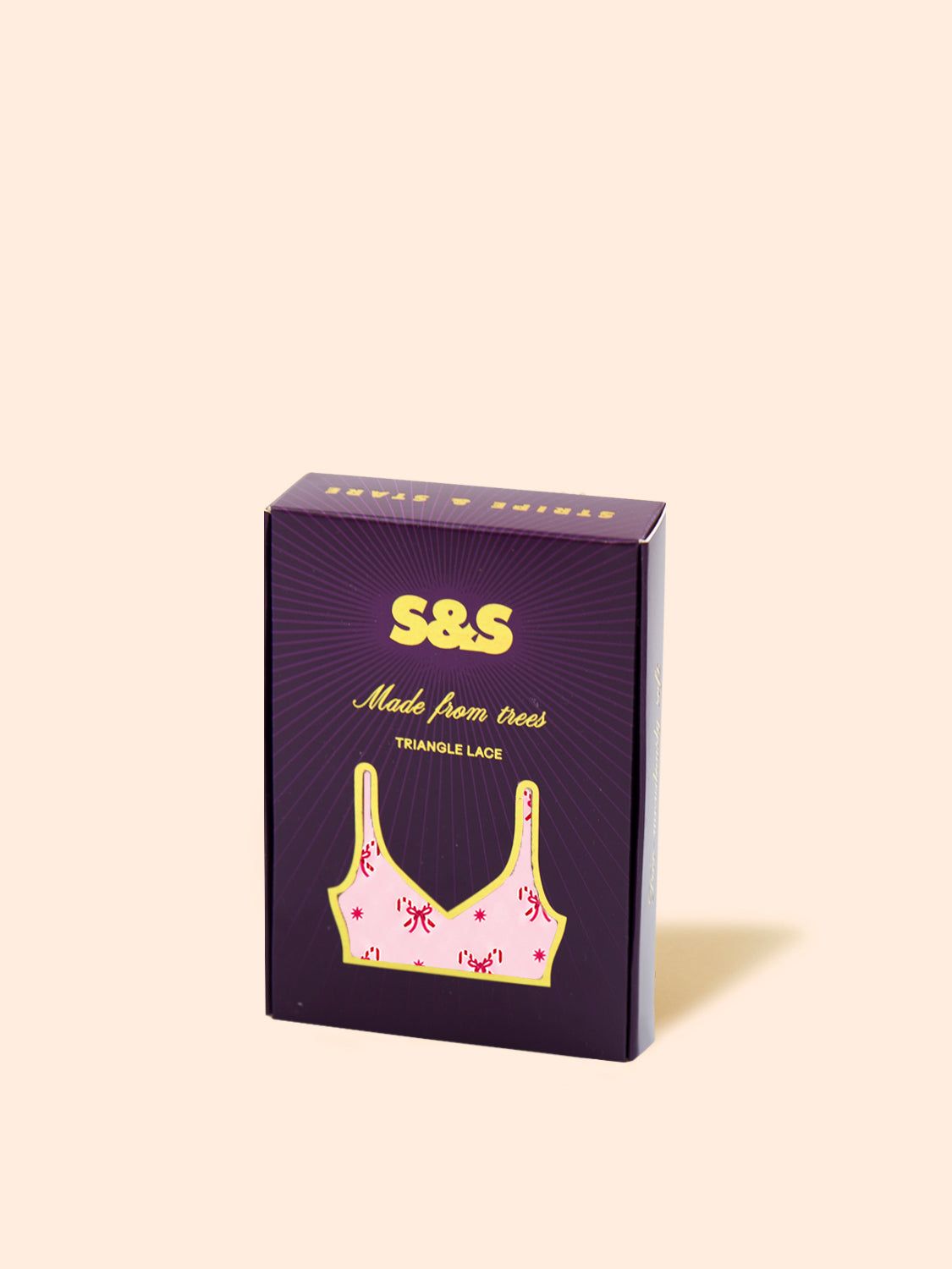 Light Lace Triangle Bra  - Santa Baby