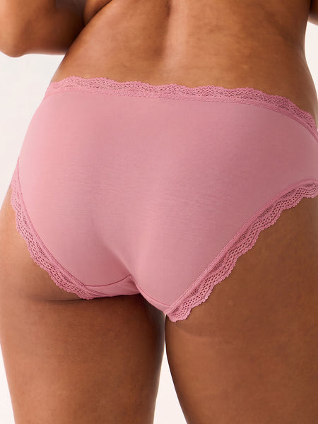 Mid Rise High Leg Brief - Dusky Pink