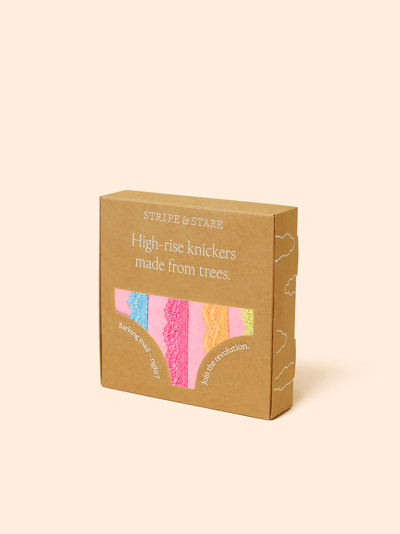 High Rise Brief Four Pack - Neon Kiss