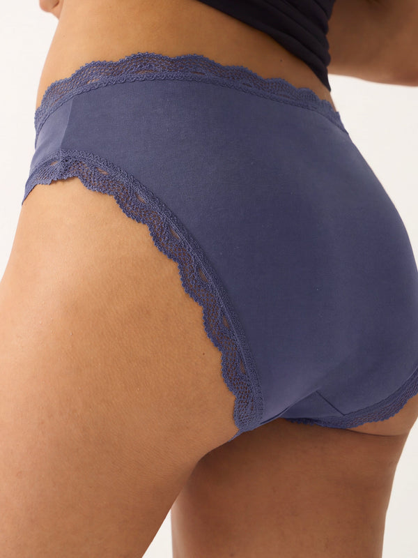 Mid Rise High Leg Brief - Indigo Blue