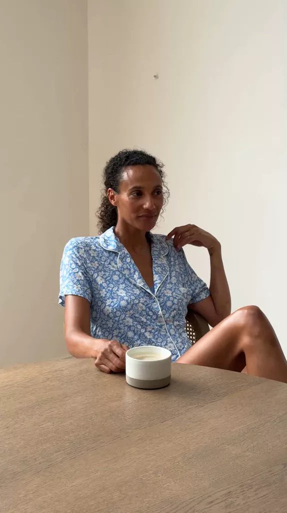 Short Pajama Set - Cornflower Petals