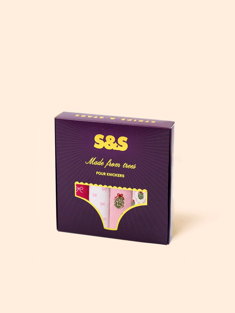 The Original Brief Four Pack - Mistletoe Kisses