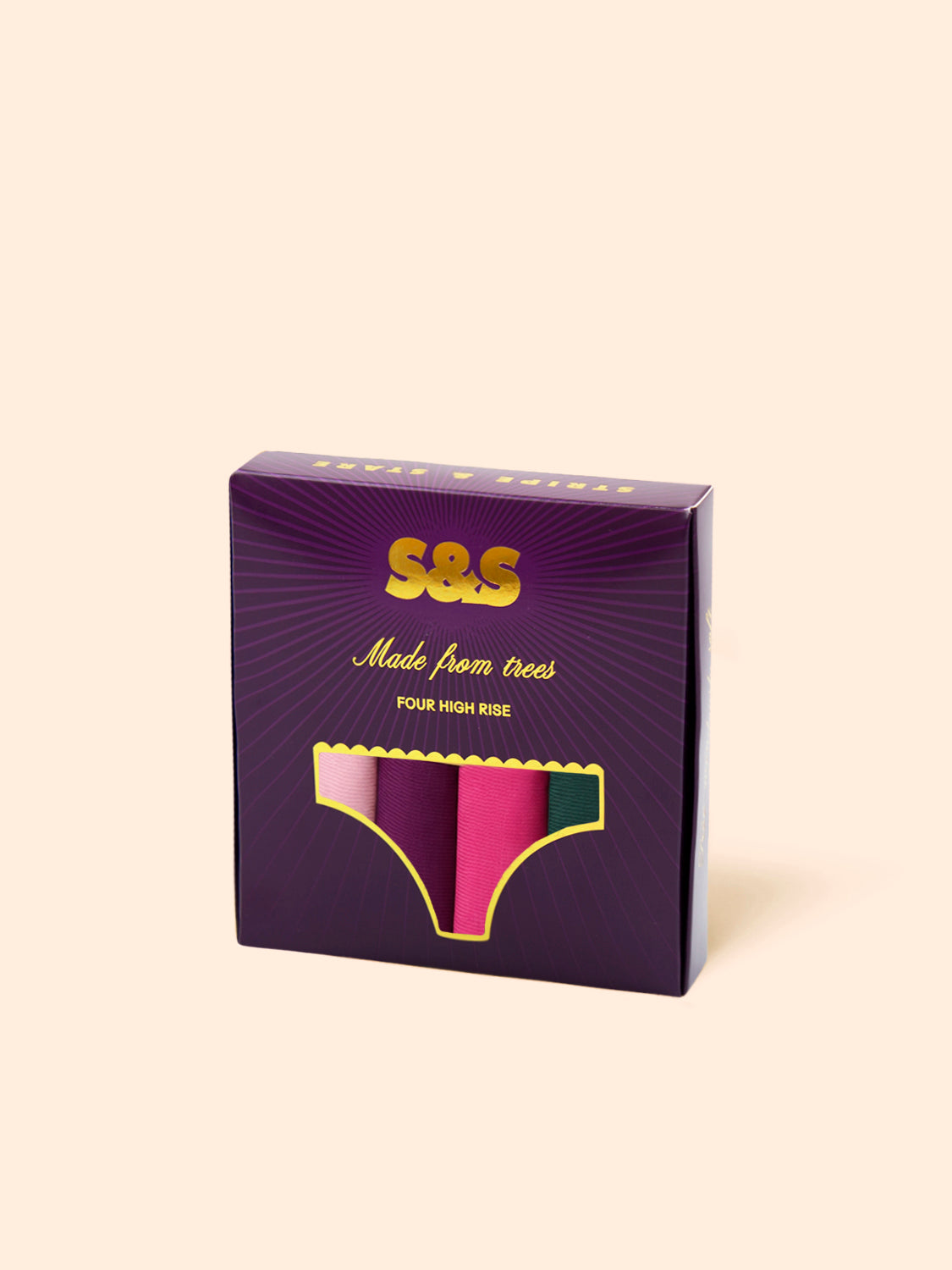 High Rise Brief Four Pack - Sugarplum Contrasts
