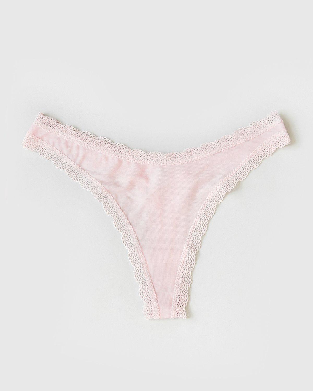 Biodegradable Thong - Pink | Sustainable TENCEL™ Lace Underwear ...