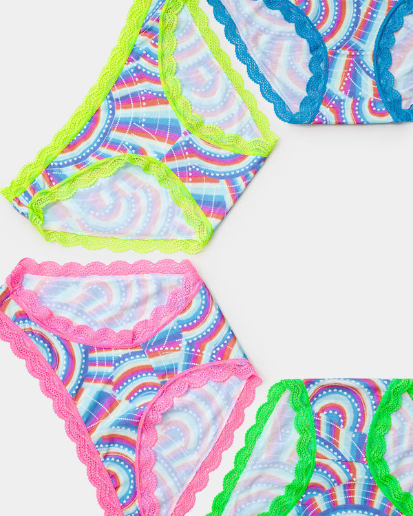 The Original Brief Four Pack - Rainbow Stripe & Stare