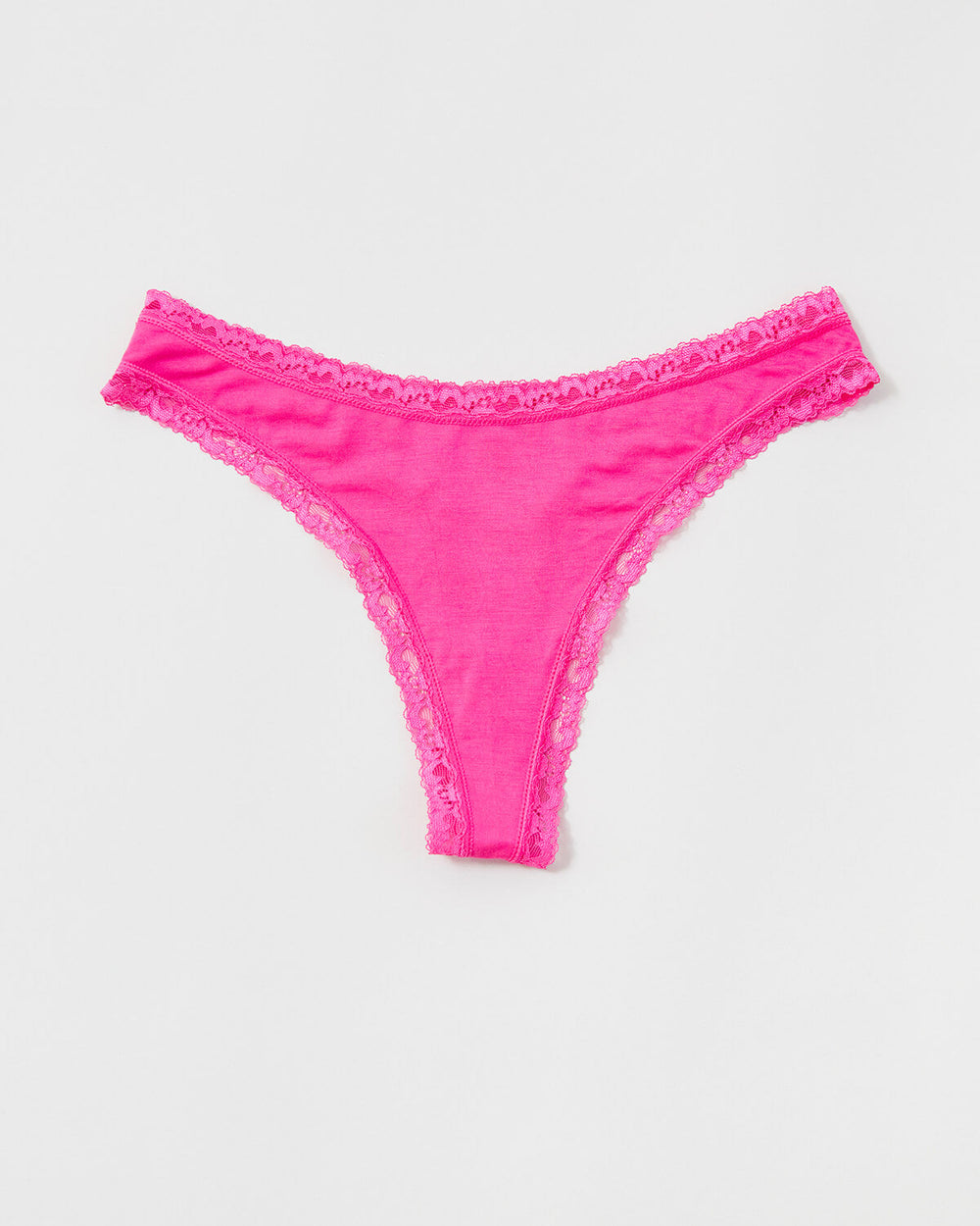 Thong - Raspberry  Sustainable TENCEL™ Lace Underwear – Stripe & Stare USA