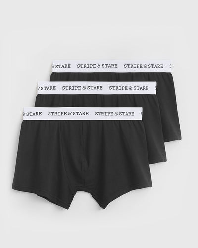 Unisex Boxer Three Pack - Black Stripe & Stare