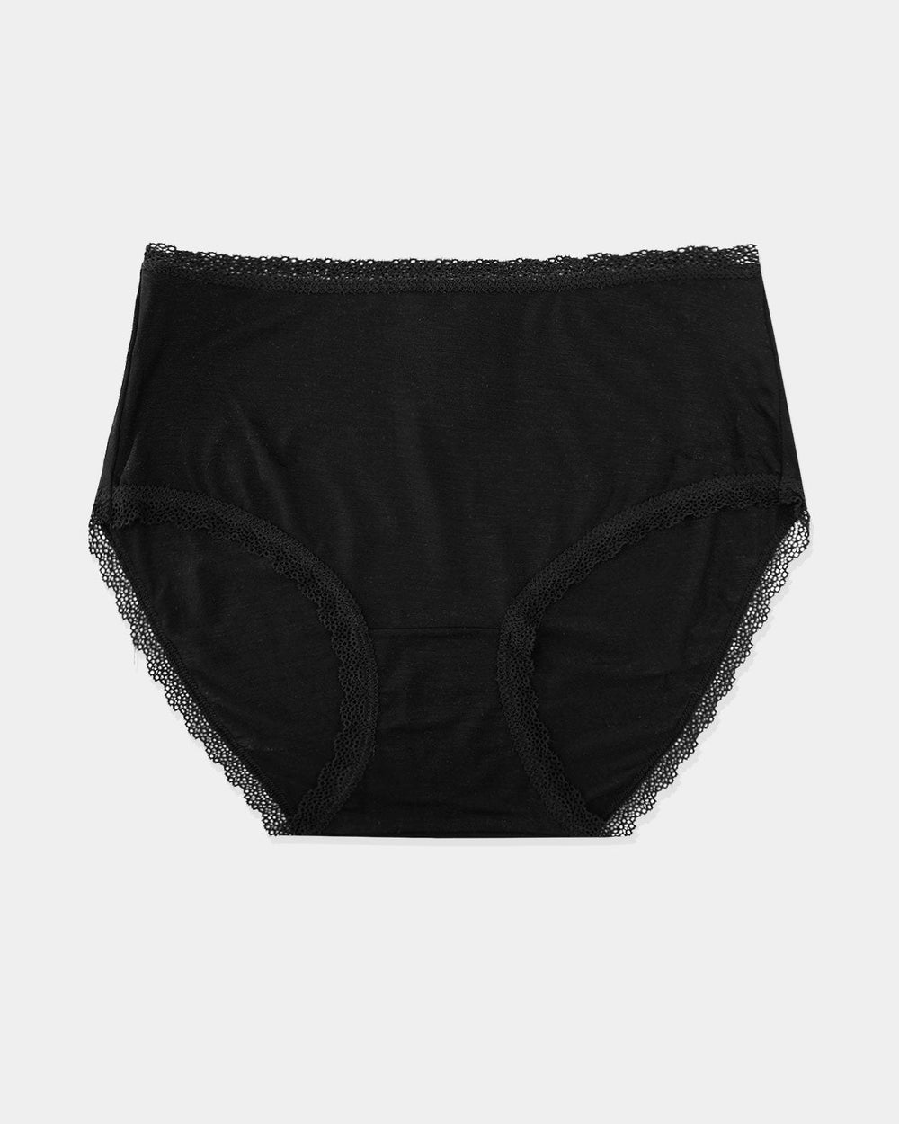 High Rise Brief Four Pack - Black  Sustainable TENCEL™ Lace Underwear –  Stripe & Stare USA
