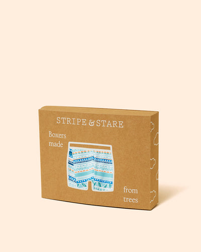 Unisex Boxer - Midnight Geo Stripe & Stare