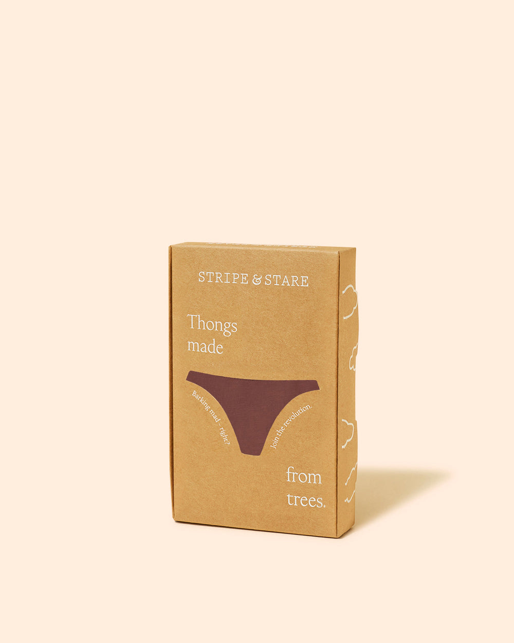 Thong - Cocoa  Sustainable TENCEL™ Lace Underwear – Stripe