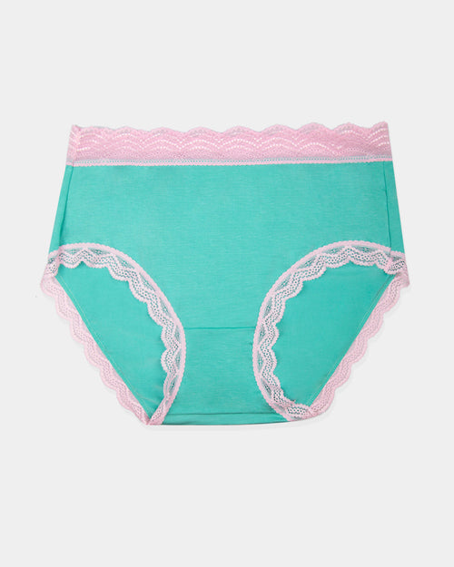High Rise Brief - Neon Mint and Candyfloss Stripe & Stare