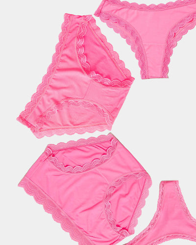 10-pack Briefs - Pink/brown/white - Ladies
