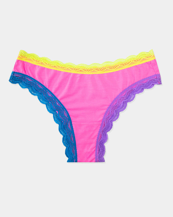 Brazilian Brief - Hot Pink Block Out Stripe & Stare®