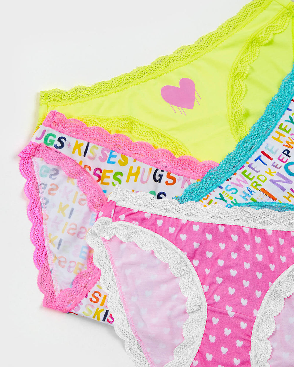 The Original Brief Four Pack - Kerri Rosenthal Hugs & Kisses Stripe & Stare