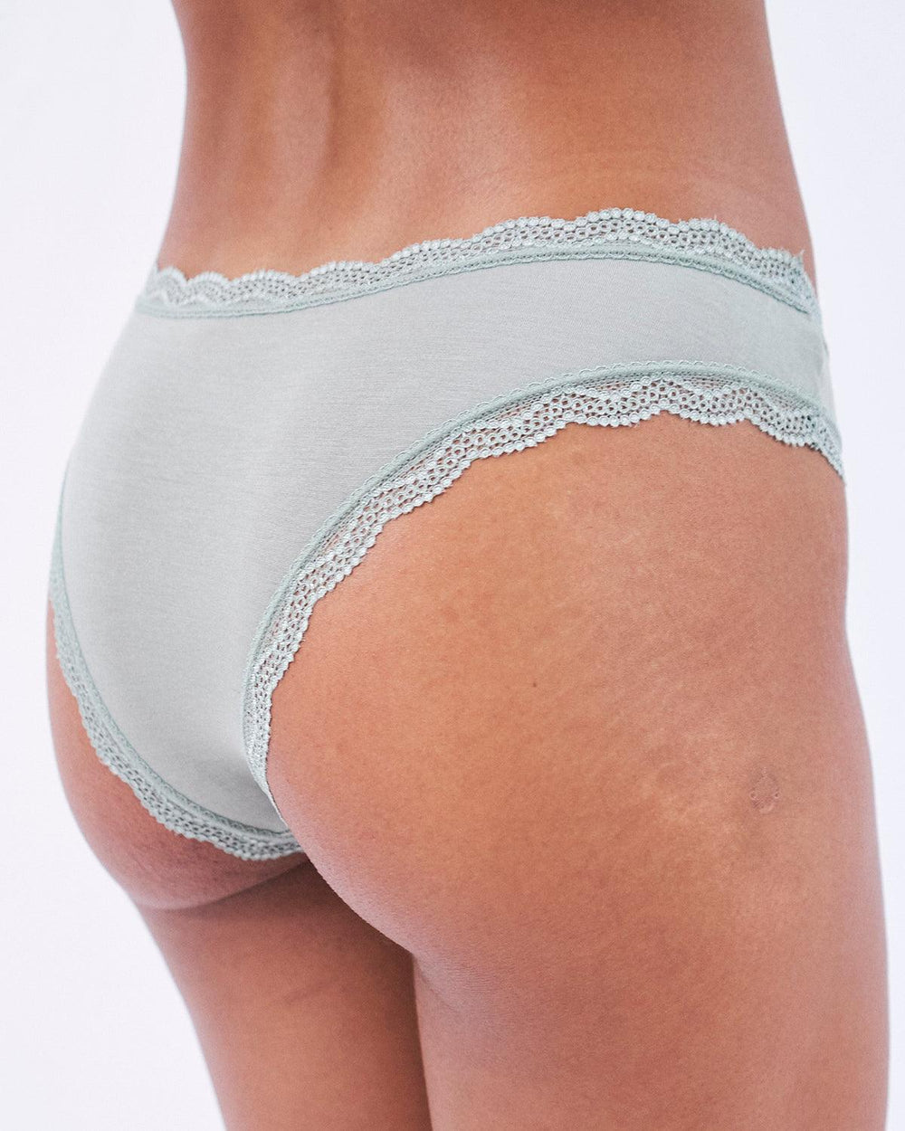 Brazilian Brief - Khaki  Sustainable TENCEL™ Lace Underwear