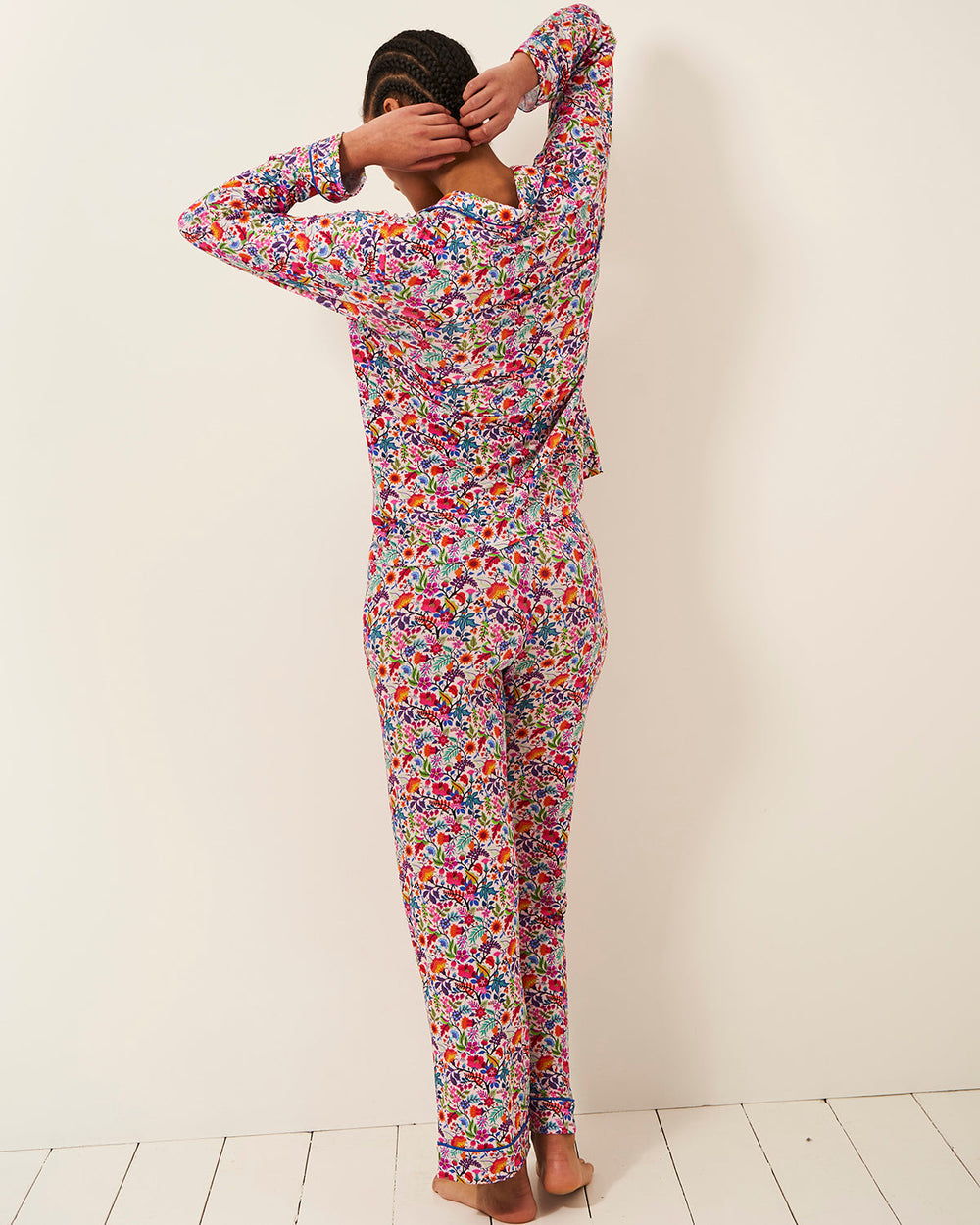 Long Pajama Set - Secret Garden Stripe & Stare