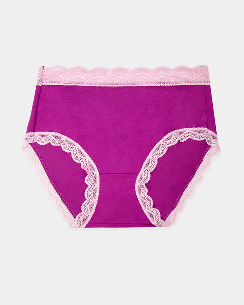High Rise Brief - Orchid and Candyfloss Stripe & Stare