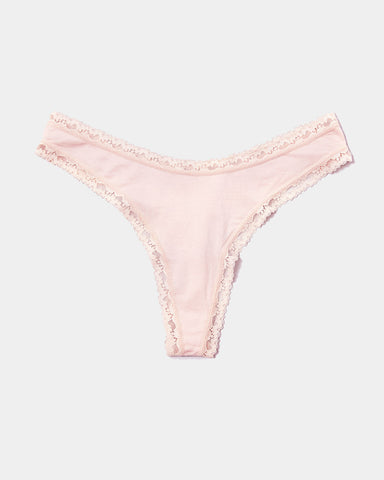 Thong - Pink-A-Boo  Sustainable TENCEL™ Lace Underwear – Stripe