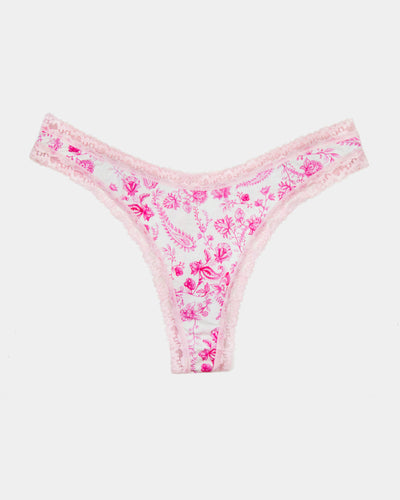 Thong - Pink Spring Paisley Stripe & Stare®