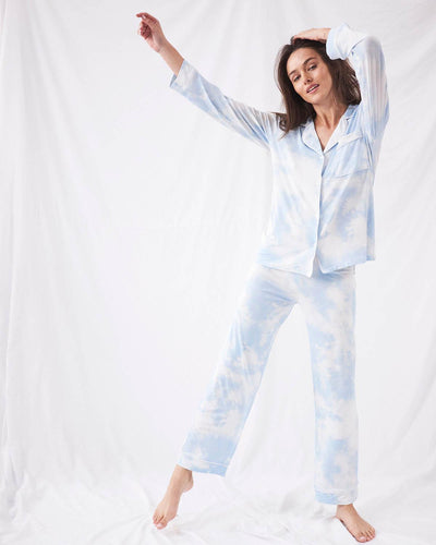 Long Pajama Set - Breeze Dye Stripe & Stare