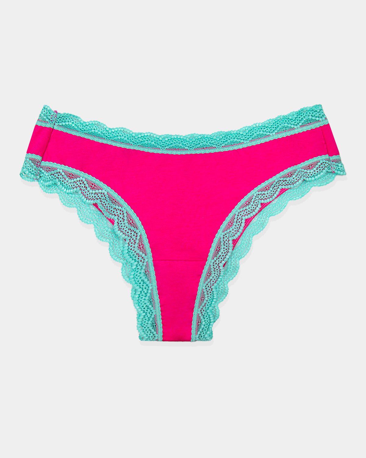 Brazilian Brief - Raspberry and Trim Neon Mint Charming Garment Enterprises Co