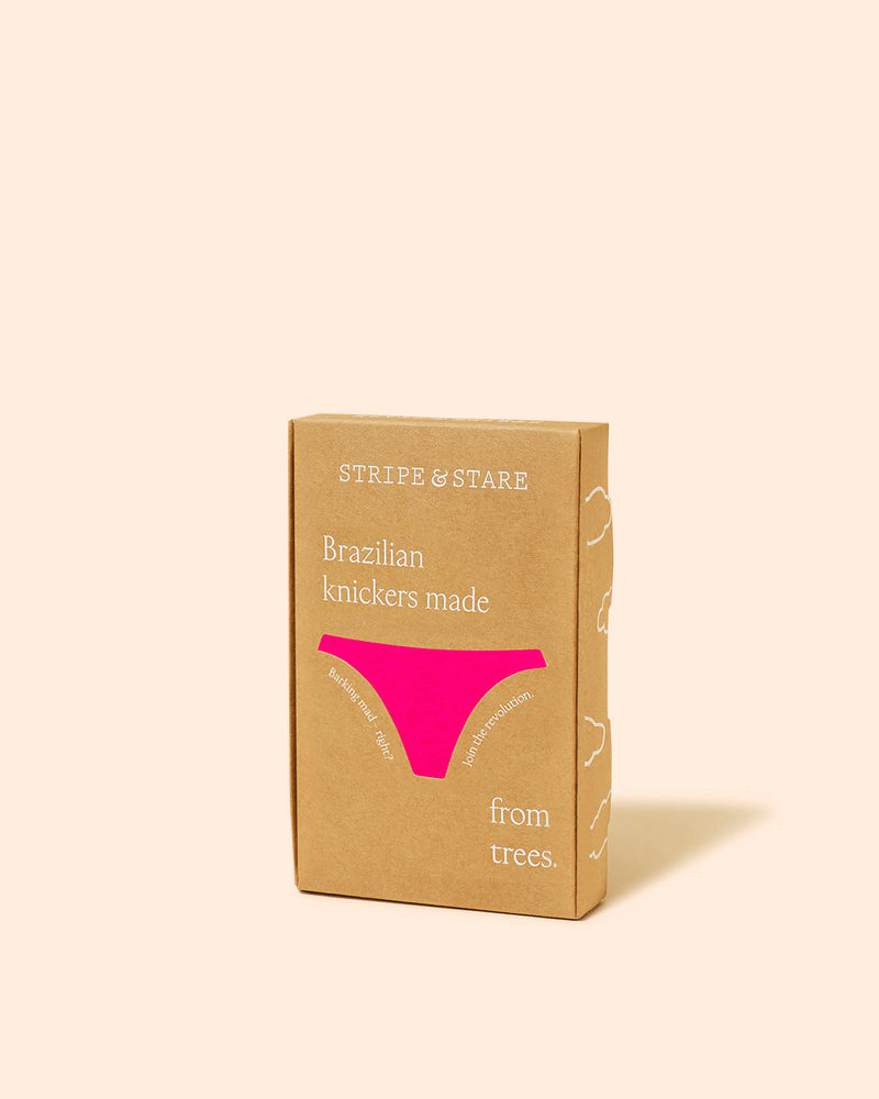 Brazilian Brief - Raspberry and Trim Neon Mint Charming Garment Enterprises Co