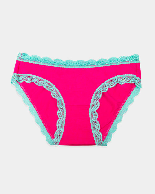 The Original Brief - Raspberry and Neon Mint Stripe & Stare